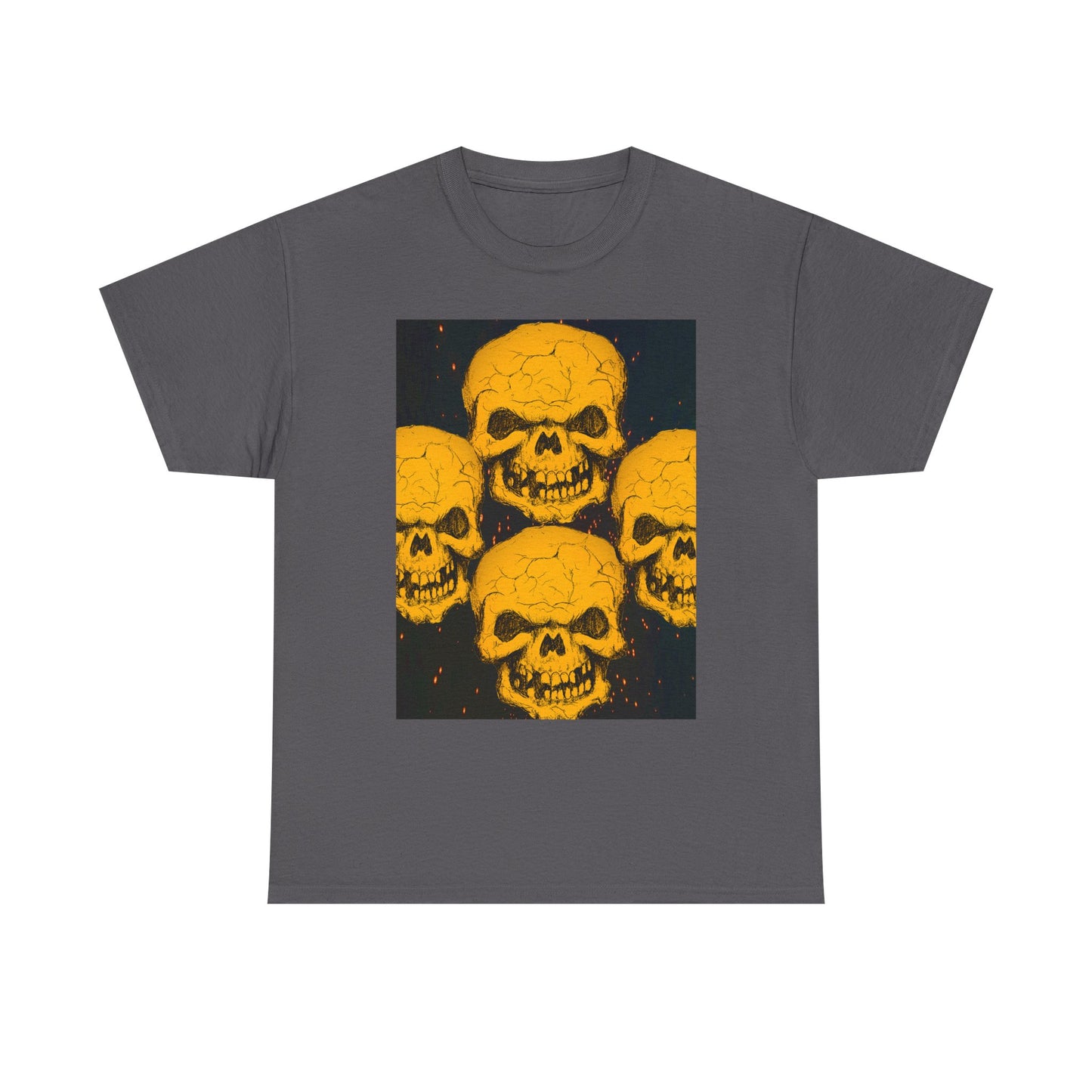 Halloween Skull  Graphic Tee, Unisex Heavy Cotton Tee, Graphic T-Shirt, Casual Wear, Unique Halloween Style, Perfect for Parties