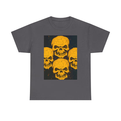 Halloween Skull  Graphic Tee, Unisex Heavy Cotton Tee, Graphic T-Shirt, Casual Wear, Unique Halloween Style, Perfect for Parties