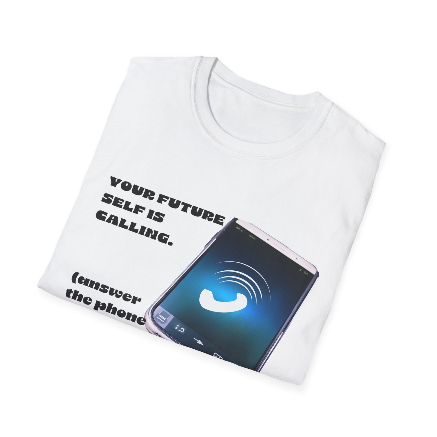 Future Self Calling T-Shirt, Motivational Tee, Gift for Graduates, Funny Phone Shirt, Tech Enthusiast Apparel