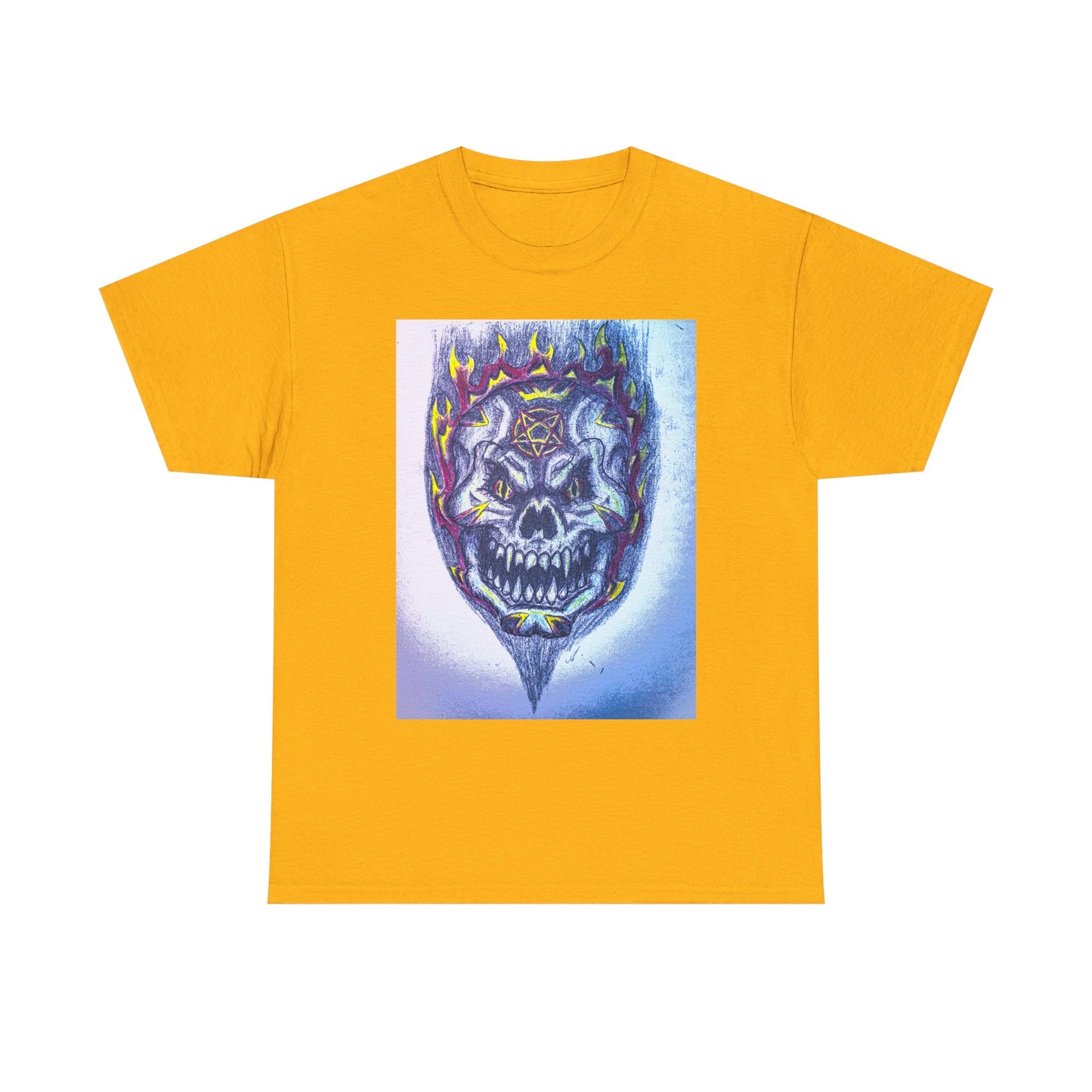 Edgy Skull Graphic Tee, Unisex Heavy Cotton T-Shirt for Halloween, Music Festivals, Everyday Wear, Gifts for Him and Her