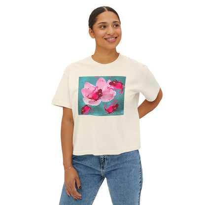 Women's Tee with Floating Roses Design