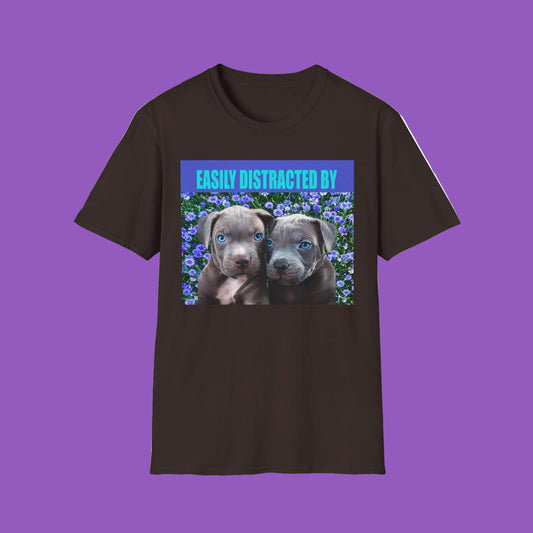 Easily Distracted by Puppies Cute Dog Lover T-Shirt