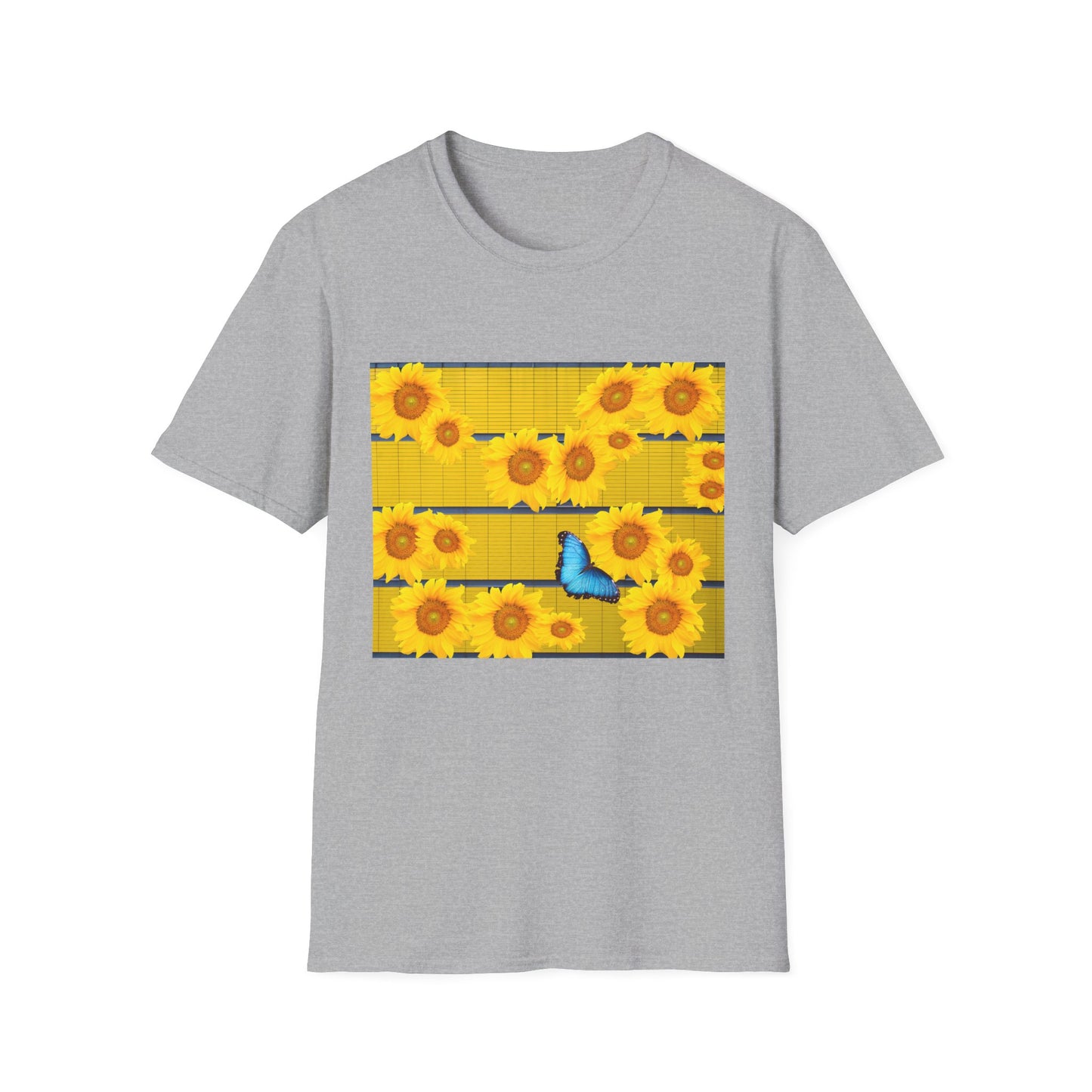 Sunflower & Butterfly Unisex T-Shirt | Floral Graphic Tee, Summer Fashion, Nature Lover Gift, Cute Casual Wear, Birthday Present