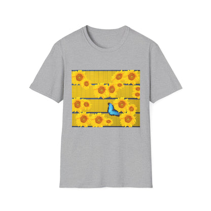 Sunflower & Butterfly Unisex T-Shirt | Floral Graphic Tee, Summer Fashion, Nature Lover Gift, Cute Casual Wear, Birthday Present