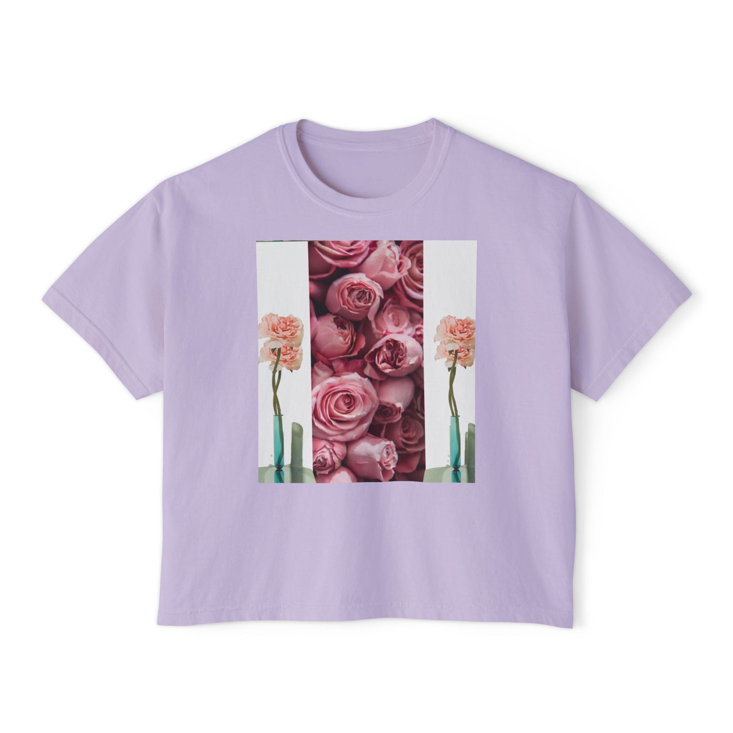 ROSE COLUMNS Women's Boxy Tee, Perfect for Spring, Casual Wear, Gift for Her, Everyday Chic, Comfort Fashion
