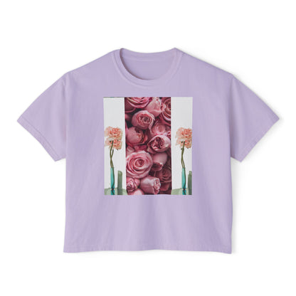 ROSE COLUMNS Women's Boxy Tee, Perfect for Spring, Casual Wear, Gift for Her, Everyday Chic, Comfort Fashion