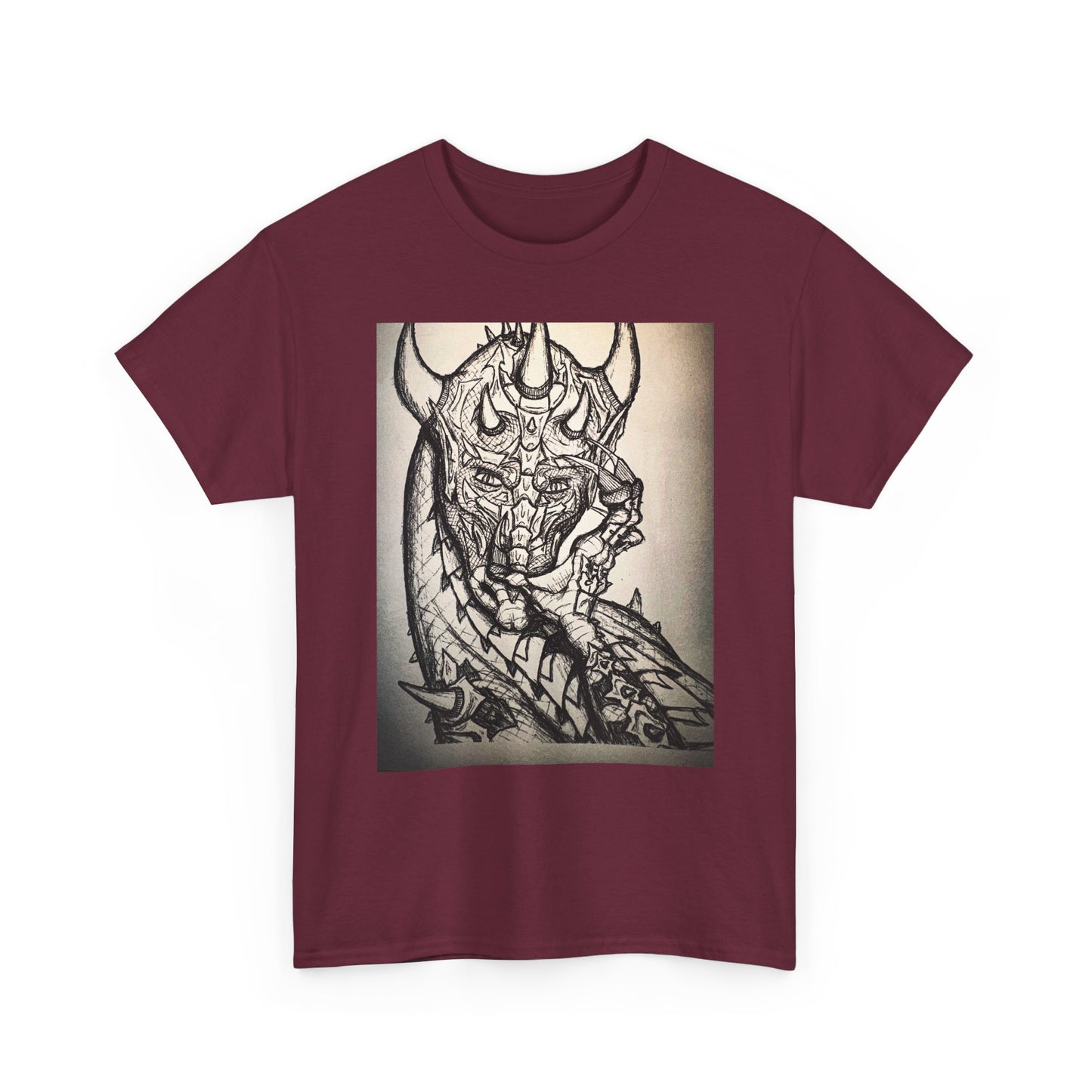 Dragon Art Unisex Heavy Cotton Tee, Graphic Tee, Unique Gift, Casual Wear, Fantasy Clothing, Art Inspired Shirt