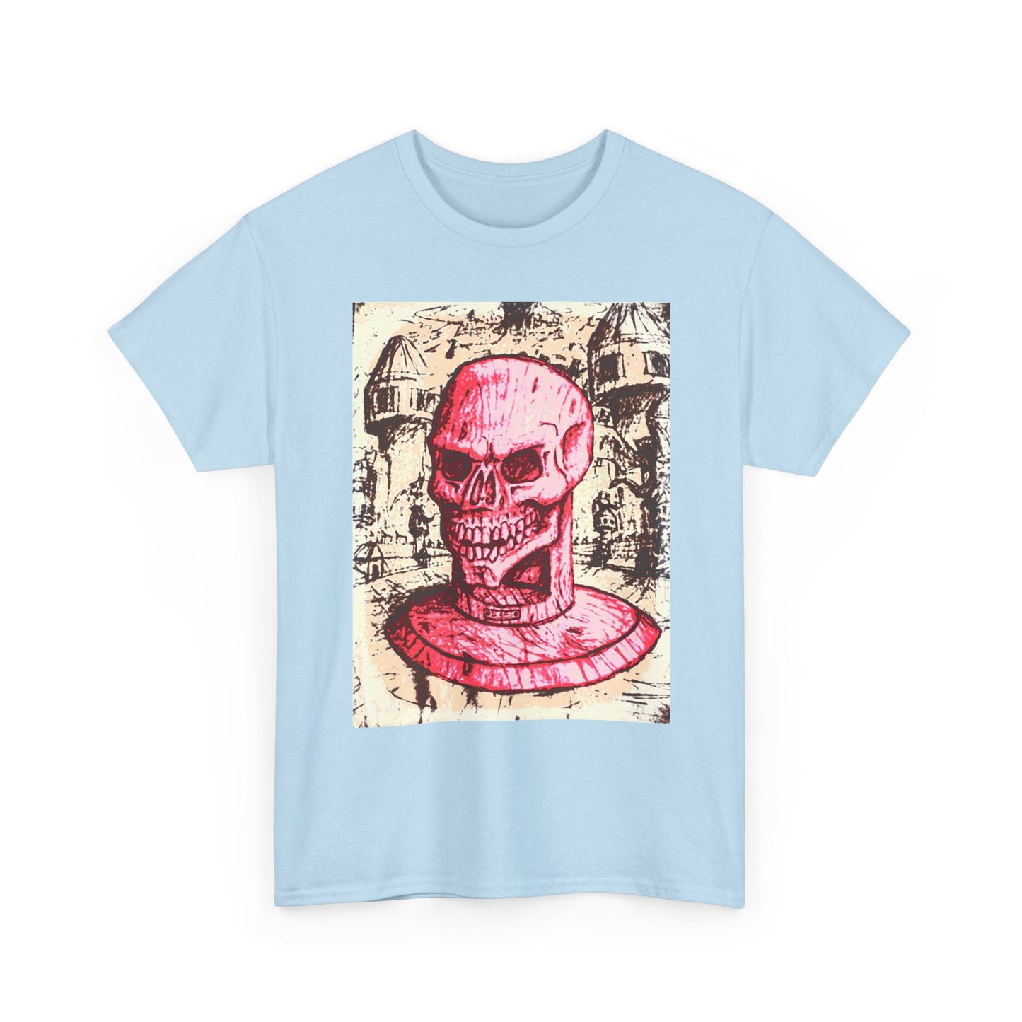 Vibrant Skull Graphic Tee, Unisex Heavy Cotton Shirt, Art Tee, Halloween Apparel, Edgy Casual Wear, Unique Gift