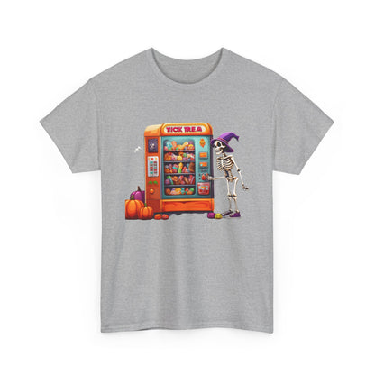 Halloween Skeleton Vending Machine Tee | Unisex Heavy Cotton T-Shirt, Spooky Shirt, Fall Fashion, Trick or Treat Top, Halloween Costume