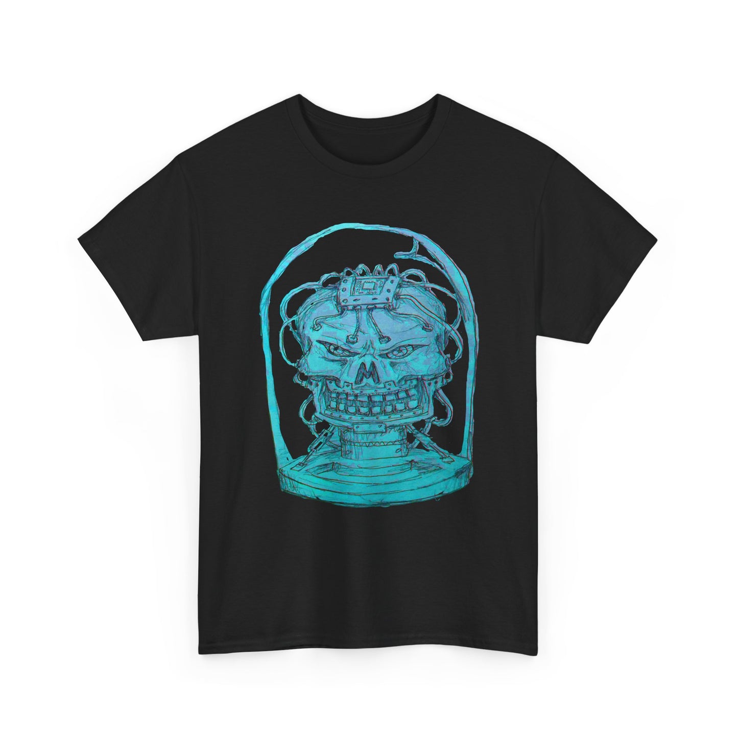 Vibrant Turquoise skull original design Unisex Heavy Cotton Tee
