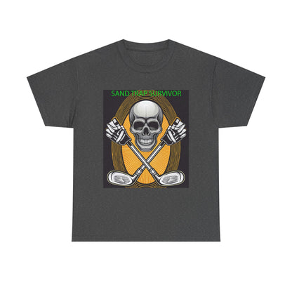 Golf Survivor Skull Tee, Unisex Heavy Cotton T-Shirt, Perfect Gift for Golf Lovers, Sports Apparel, Casual Wear, Skull Design