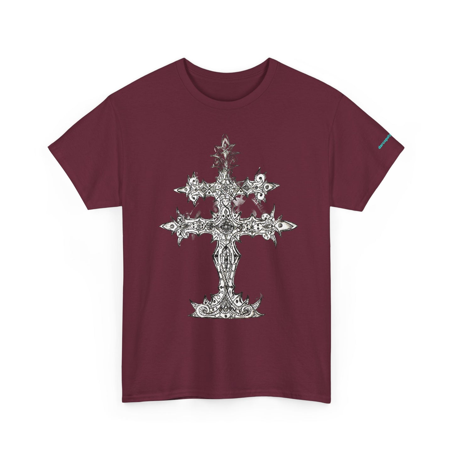 Graphic Tee — Gothic Cross Illustration Shirt