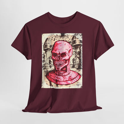 Vibrant Skull Graphic Tee, Unisex Heavy Cotton Shirt, Art Tee, Halloween Apparel, Edgy Casual Wear, Unique Gift
