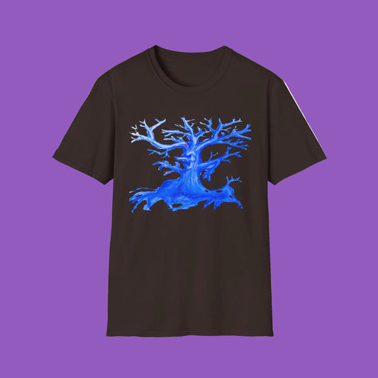 Artistic Animated Tree Design Unisex Softstyle T-Shirt