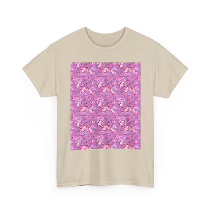 Colorful Repeating Floral Pattern Tee, Unisex T-Shirt, Spring Fashion, Gift for Her, Casual Wear, Eco-Friendly Apparel, Birthday Gift