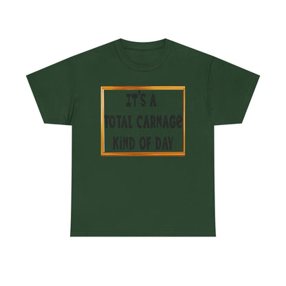 Total Carnage Unisex Heavy Cotton Tee, Casual t-shirt, Graphic Tee, Humor Shirt, Gift for Friends, Fun Apparel