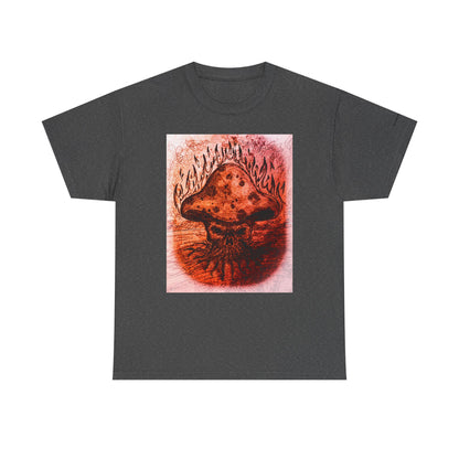 Mushroom Flame T‑Shirt — Psychedelic Burning Mushroom Graphic Tee