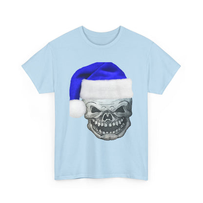 Skull in Blue Santa Hat T-Shirt