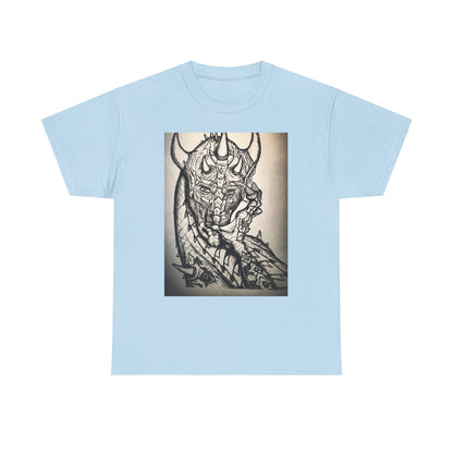 Dragon Art Unisex Heavy Cotton Tee, Graphic Tee, Unique Gift, Casual Wear, Fantasy Clothing, Art Inspired Shirt
