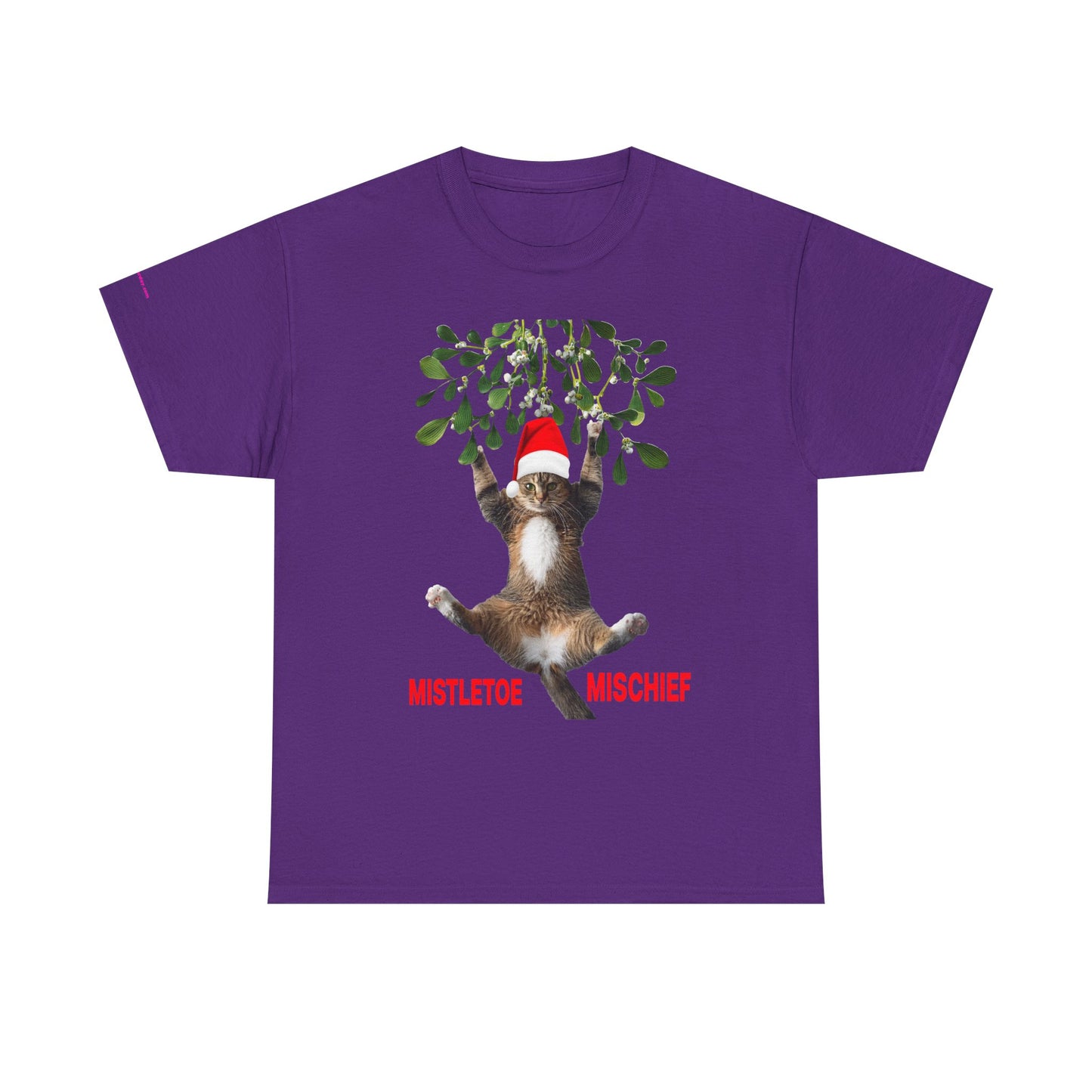 Christmas Cat & Mistletoe Tee — "Mistletoe Mischief" Holiday T-Shirt