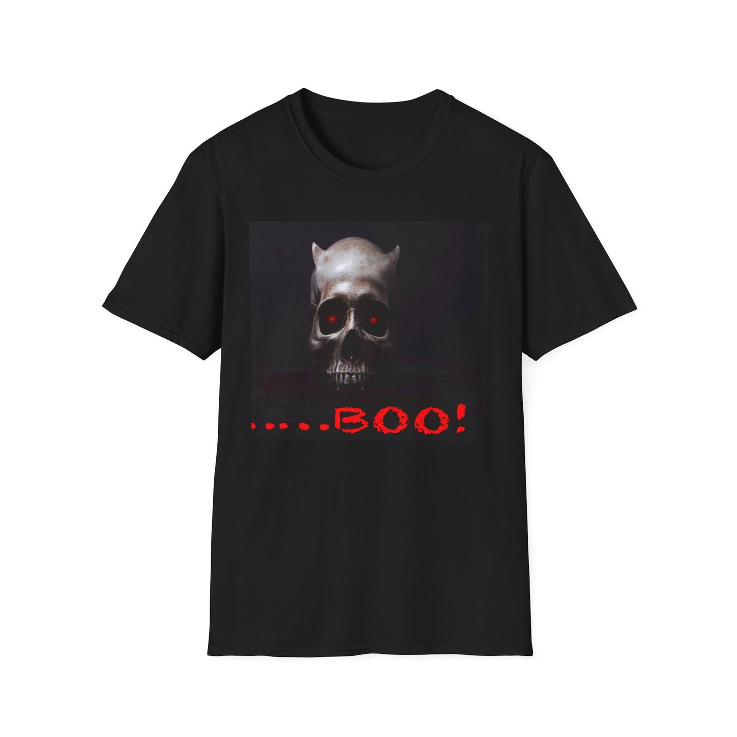 Spooky Demon Boo T-Shirt | Halloween Costume Tee | Unisex Softstyle Tee | Boo! Graphic Shirt | Casual Wear | Comfortable Halloween Apparel