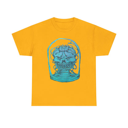 Vibrant Turquoise skull original design Unisex Heavy Cotton Tee
