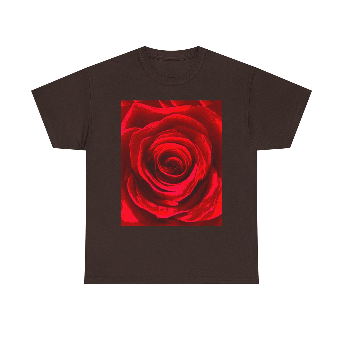 Romantic Rose Unisex Heavy Cotton Tee, Gift for Valentine's Day, Floral Shirt, Casual Wear, Love, Nature Lover Tee