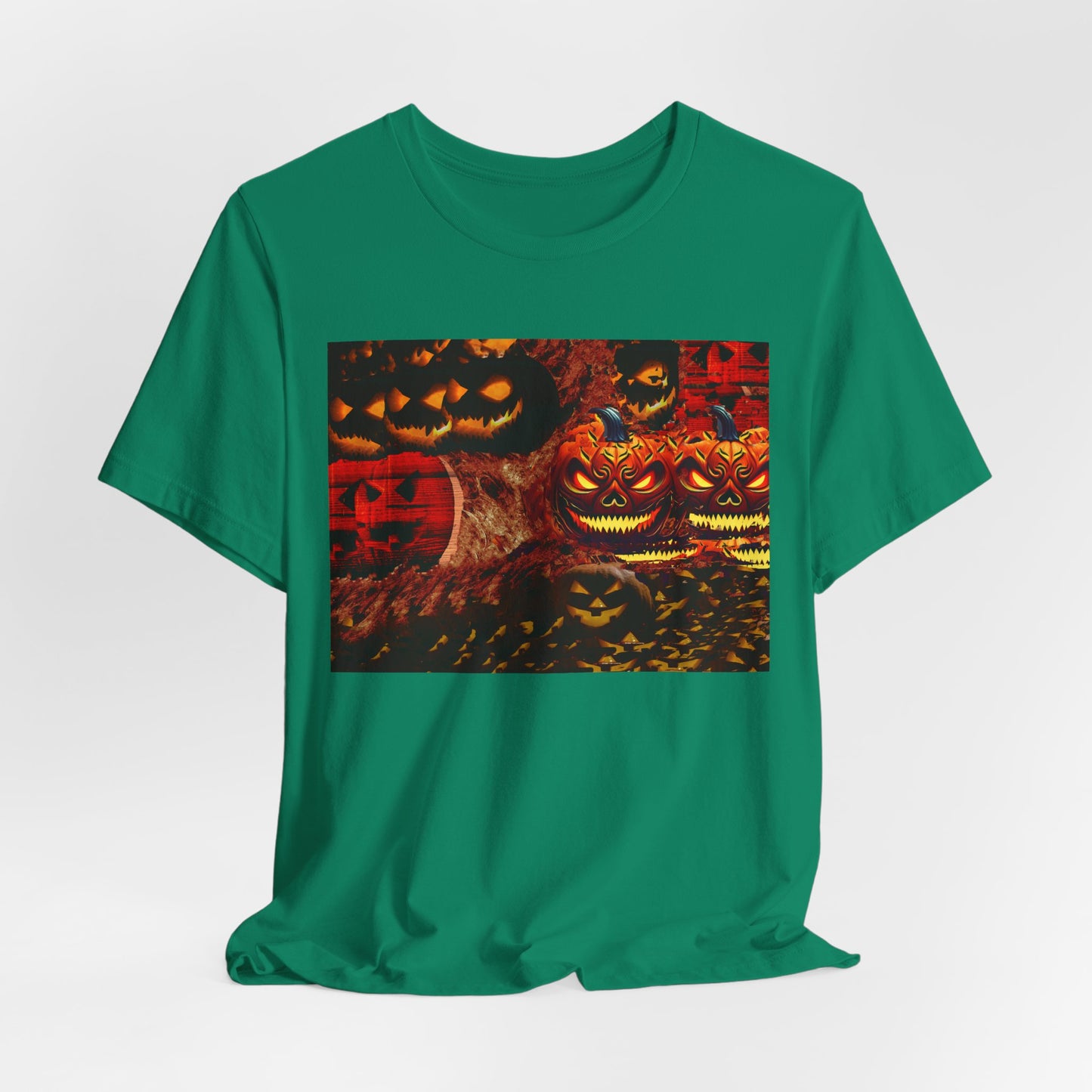 Halloween Distorted Pumpkin Graphic Tee, Unisex T-Shirt for Autumn, Spooky Season Top, Halloween Costume Idea, Men's & Women's Casual Wear