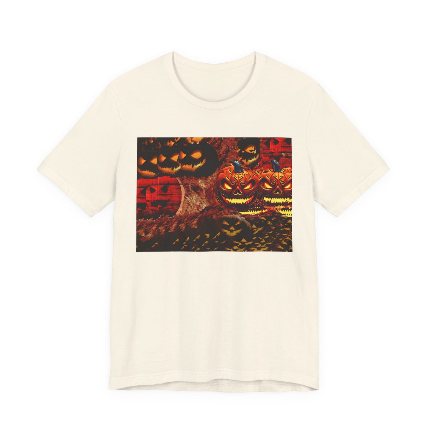 Halloween Distorted Pumpkin Graphic Tee, Unisex T-Shirt for Autumn, Spooky Season Top, Halloween Costume Idea, Men's & Women's Casual Wear