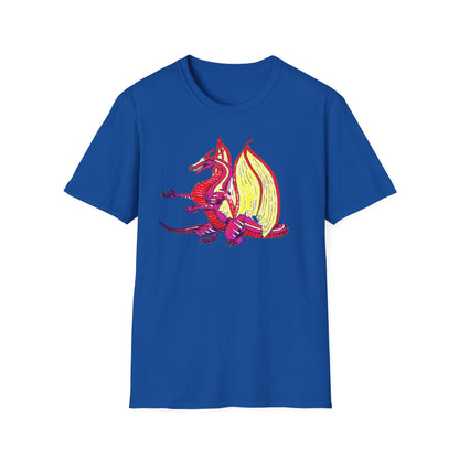 Red Dragon Graphic Unisex T-Shirt, Softstyle Tee, Unique Gift, Casual Wear, Fantasy Lover Apparel, Ideal for Conventions, Birthdays