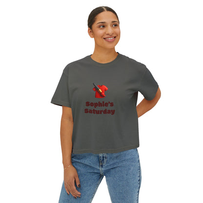Sophie's Saturday Women's Boxy Tee | Cute Casual Top, Weekendwear, Gift for Her, Funny Graphic T-Shirt, Summer Style, Relaxed Fit