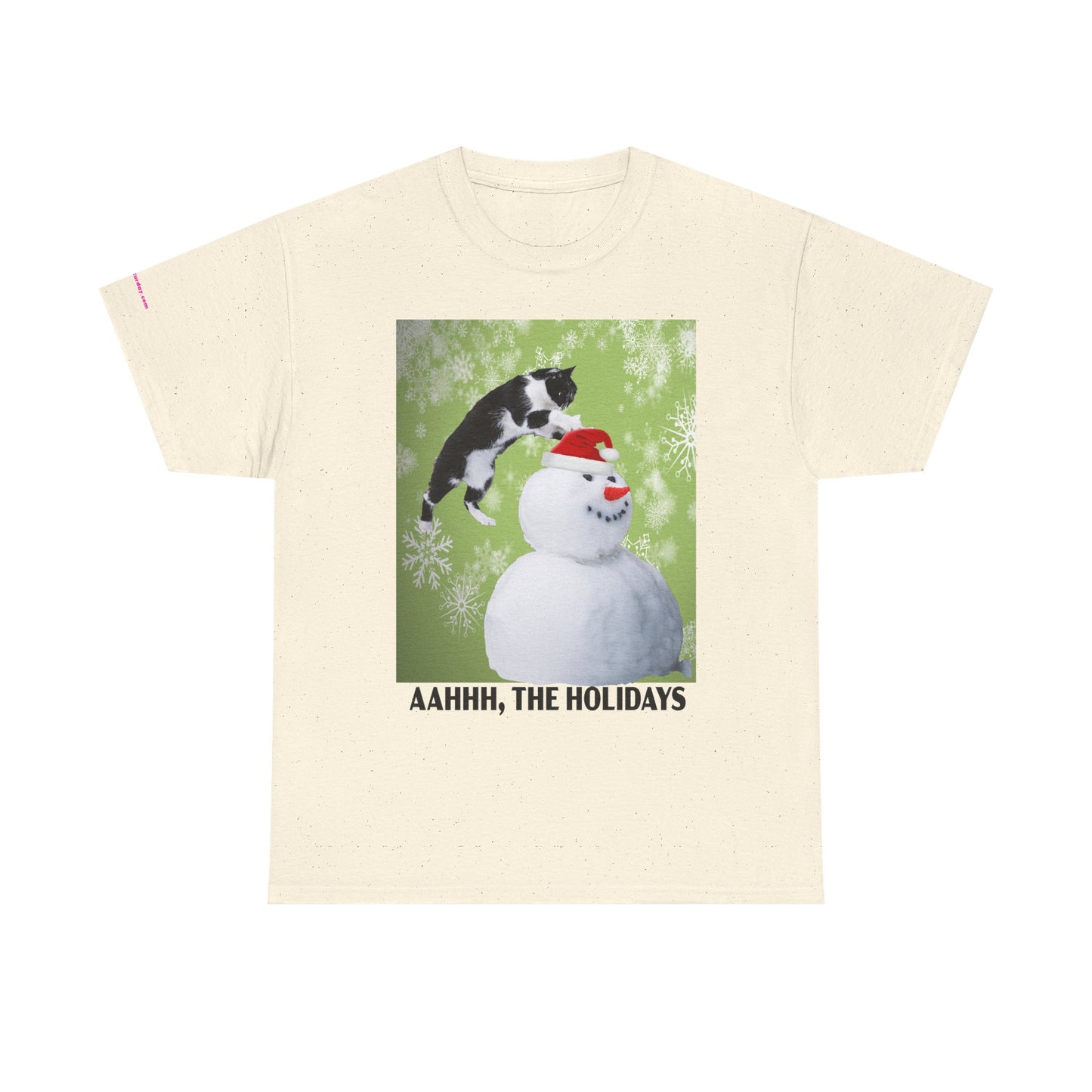 Holiday Cat T‑Shirt – “Aahhh, The Holidays” Funny Snowman Cat Tee