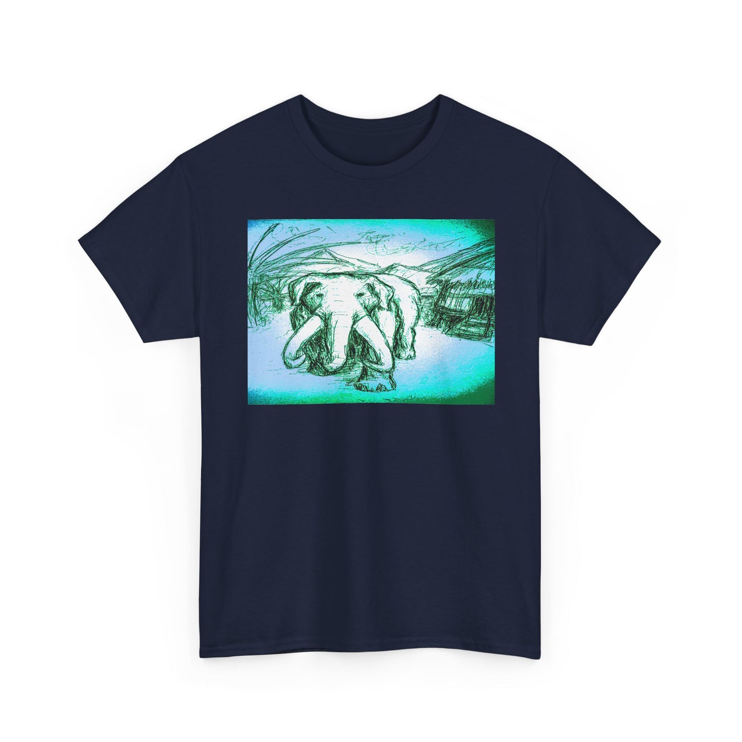 Artistic Elephant Unisex Cotton Tee - Unique Graphic Design