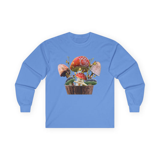 Whimsical Mushroom Long Sleeve Tee | Nature Lover Gift, Fall Fashion, Unisex Tee, Eco-Conscious Style, Cozy Everyday Wear