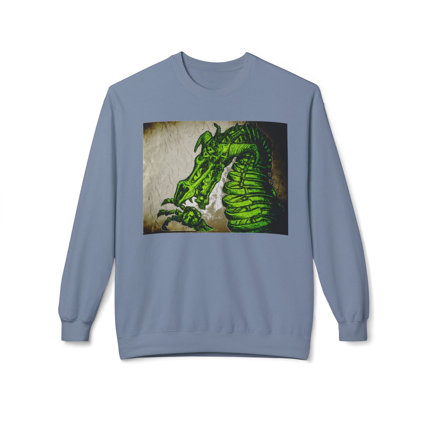 Vintage Green Dragon Unisex Midweight Softstyle Fleece Crewneck Sweatshirt