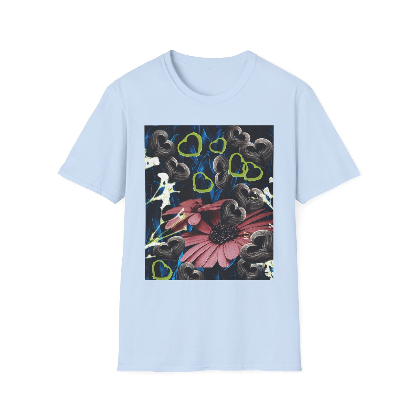 Floral Heart Unisex T-Shirt, Soft Cotton Tee, Casual Wear, Gift for Her/Him, Trendy Graphic Tee, Stylish Everyday Shirt