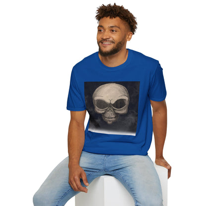 Skull Art Unisex Softstyle T-Shirt - Edgy Graphic Tee for Halloween, Festival Wear, Music Lovers, Gift Idea, Casual Style