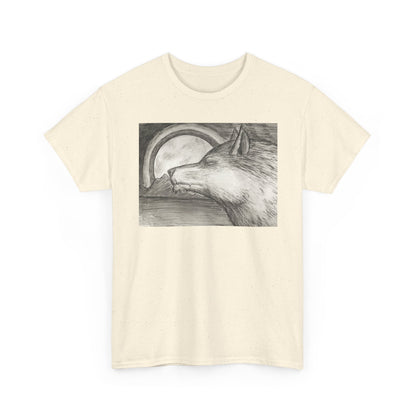 Wolf Art Unisex Heavy Cotton Tee, Nature Lover Shirt, Wildlife T-Shirt, Gift for Outdoorsy Friends, Animal Lover Apparel