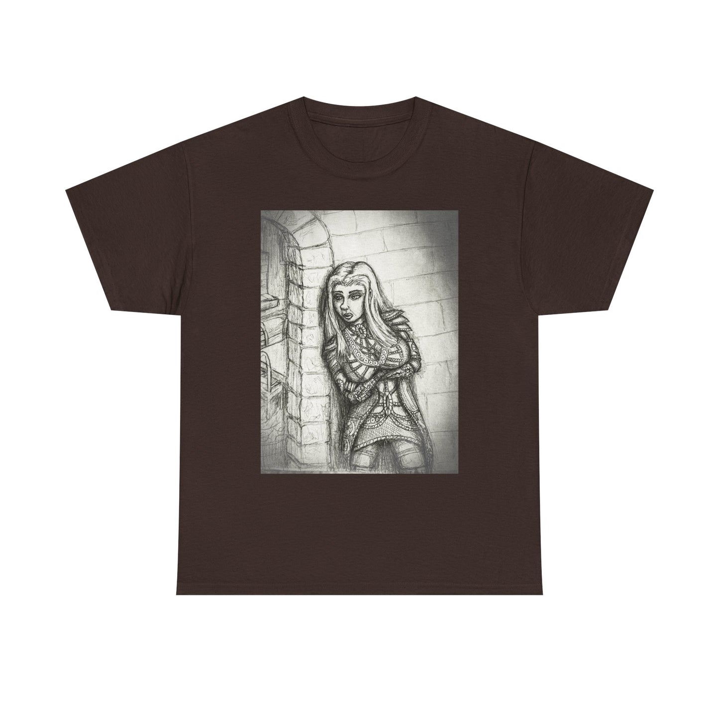 Fantasy Female Elf B & W Unisex Tee