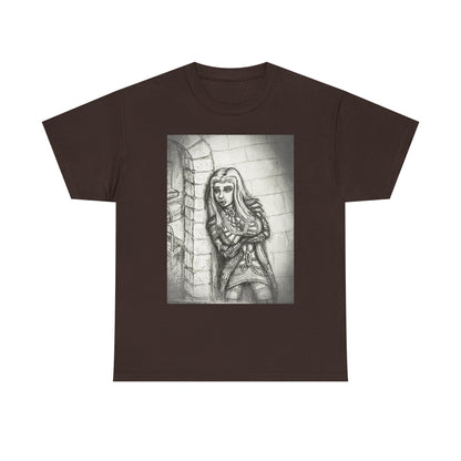 Fantasy Female Elf B & W Unisex Tee