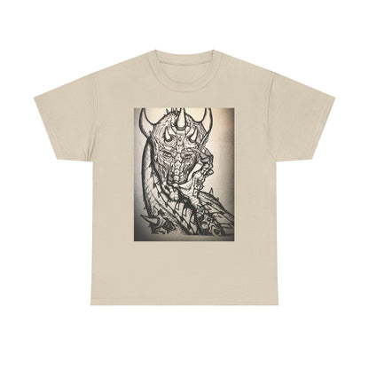 Dragon Art Unisex Heavy Cotton Tee, Graphic Tee, Unique Gift, Casual Wear, Fantasy Clothing, Art Inspired Shirt
