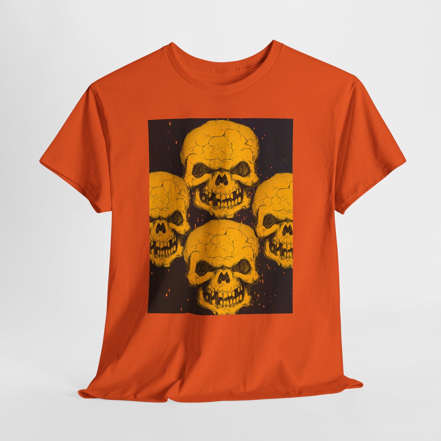Halloween Skull  Graphic Tee, Unisex Heavy Cotton Tee, Graphic T-Shirt, Casual Wear, Unique Halloween Style, Perfect for Parties