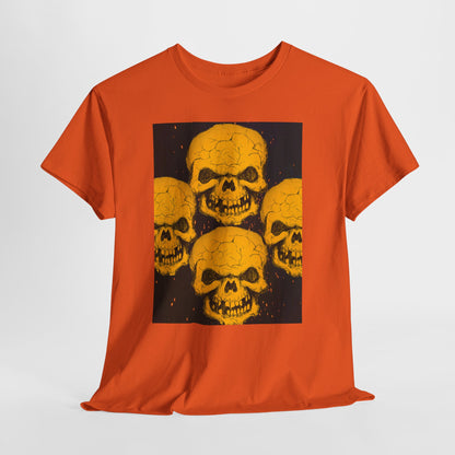 Halloween Skull  Graphic Tee, Unisex Heavy Cotton Tee, Graphic T-Shirt, Casual Wear, Unique Halloween Style, Perfect for Parties
