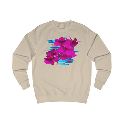 Vibrant Floral Glitch Unisex Sweatshirt - Cozy Spring Fashion, Comfortable Gift, Floral Style, Casual Wear, Trendy Layering