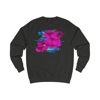 Vibrant Floral Glitch Unisex Sweatshirt - Cozy Spring Fashion, Comfortable Gift, Floral Style, Casual Wear, Trendy Layering