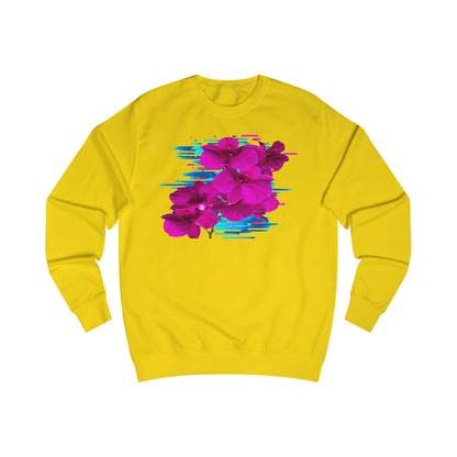 Vibrant Floral Glitch Unisex Sweatshirt - Cozy Spring Fashion, Comfortable Gift, Floral Style, Casual Wear, Trendy Layering