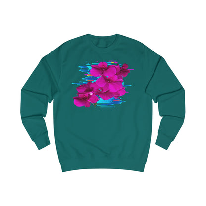 Vibrant Floral Glitch Unisex Sweatshirt - Cozy Spring Fashion, Comfortable Gift, Floral Style, Casual Wear, Trendy Layering