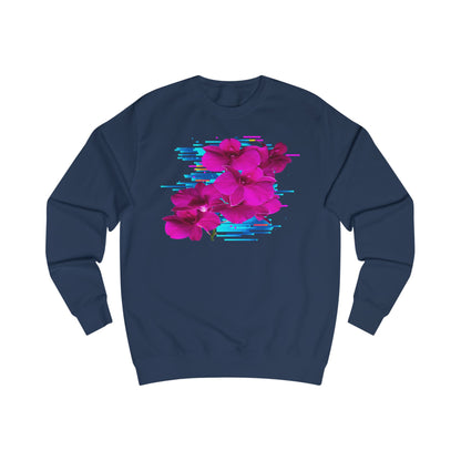 Vibrant Floral Glitch Unisex Sweatshirt - Cozy Spring Fashion, Comfortable Gift, Floral Style, Casual Wear, Trendy Layering