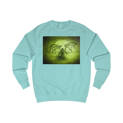 Gothic  Art Original Female Elf Scary  graphic Unisex Sweatshirt - Spooky Fashion, Halloween Apparel, Graphic Sweatshirt, Unique Gift, Cozy Casual Wear