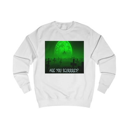 Glow-in-the-Dark SCURRED graveyard Unisex Sweatshirt: Perfect for Halloween, Parties, Cozy Nights, Spooky Vibes, Unisex Loungewear